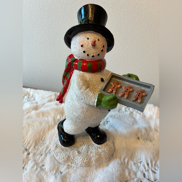 Valerie Parr Hill 2-Piece Snowman Figures w/ Gingerbread Cookies Tree - Picture 2 of 6